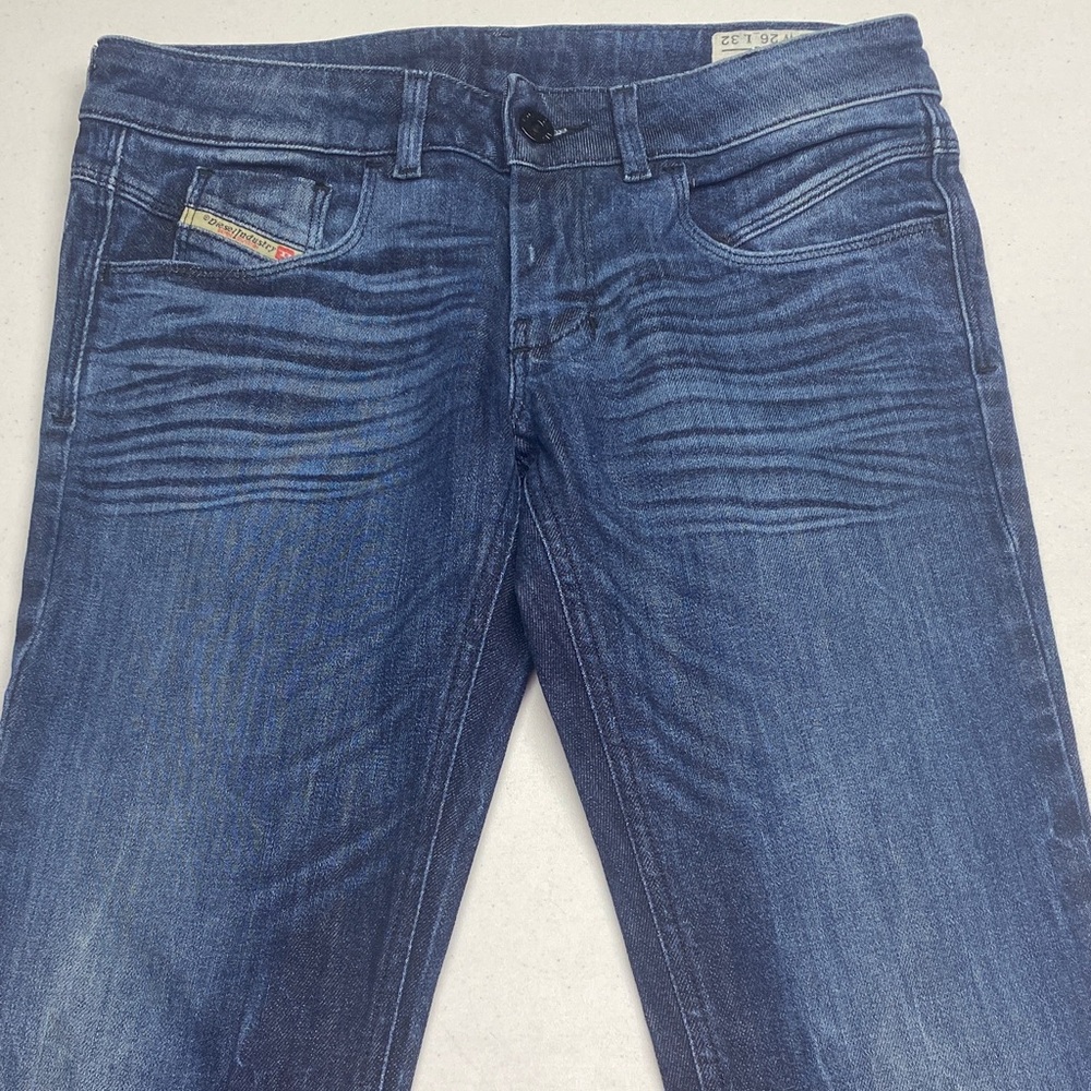 Diesel Dark Blue Straight Leg Jeans